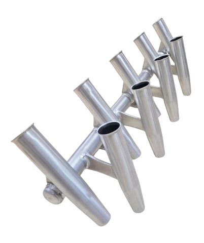 Krypt 9‑Rod Rocket Launcher Boat T Top – Clamp‑On 6061‑T6 Anodized Aluminum – Fits 1"–2"