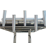 Krypt 5 Rod Rocket Launcher - Boat T Top – Clamp‑On 6061‑T6 Anodized Aluminum – Fits 1"–2" Tubing – Anodized, Black, White – Krypt T‑Tops