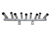 Krypt 9‑Rod Rocket Launcher Boat T Top – Clamp‑On 6061‑T6 Anodized Aluminum – Fits 1"–2"