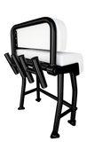 Krypt Pro X41R Leaning Post–XL 41" Center Console Helm Seat, Rod Holders(Anodized, Black, White)
