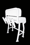 Krypt Pro X41R Leaning Post–XL 41" Center Console Helm Seat, Rod Holders(Anodized, Black, White)