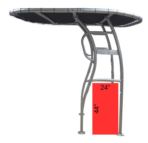 Krypt X2 T Top – High‑Door Edition | Universal T‑Top for Center Consoles with Tall Side Doors (44" Crossbar)